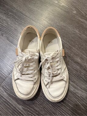 UGG Women's Off-White Leather Fashion Sneakers